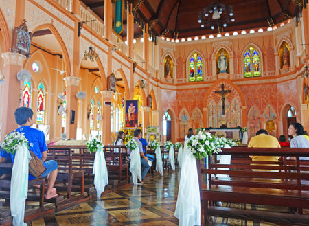 CHANTABURI, THAILAND â 26 JULY 2019Thai Christian in Cathedral of the Immaculate Conception, Chanthaburi Thailandのeditorial素材
