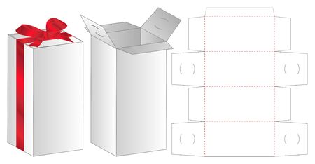 Box packaging die cut template design. 3d mock-upのイラスト素材