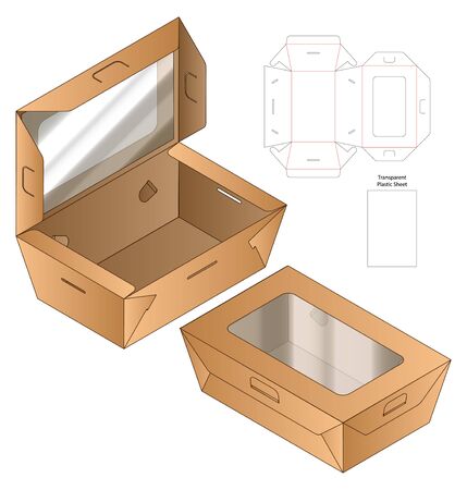 Box packaging die cut template design. 3d mock-upのイラスト素材