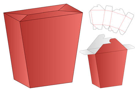 Box packaging die cut template design. 3d mock-upのイラスト素材