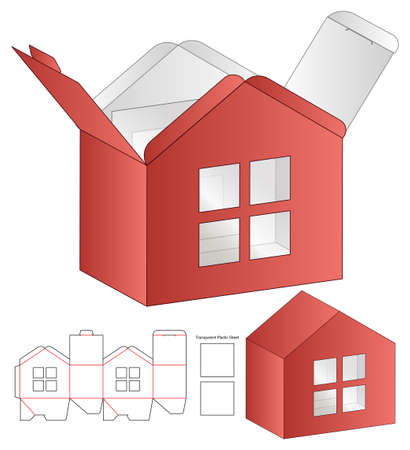 Box packaging die cut template design. 3d mock-upのイラスト素材