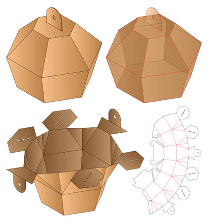 Box packaging die cut template design. 3d mock-upのイラスト素材