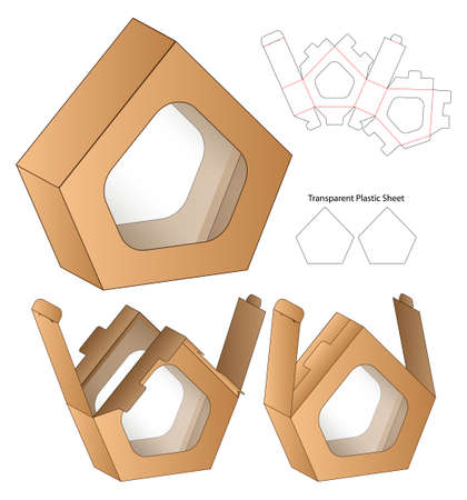 Box packaging die cut template design. 3d mock-upのイラスト素材