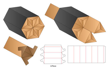 Box packaging die cut template design. 3d mock-upのイラスト素材