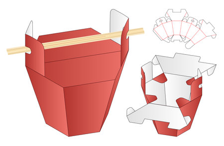 Box packaging die cut template design. 3d mock-upのイラスト素材