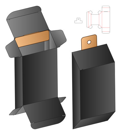 Box packaging die cut template design. 3d mock-upのイラスト素材