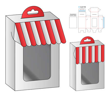 Box packaging die cut template design. 3d mock-upのイラスト素材