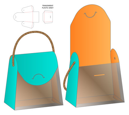 Box packaging die cut template design. 3d mock-upのイラスト素材