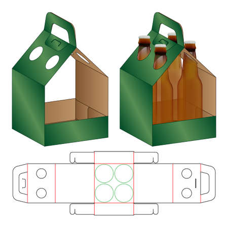 Box packaging die cut template design. 3d mock-upのイラスト素材