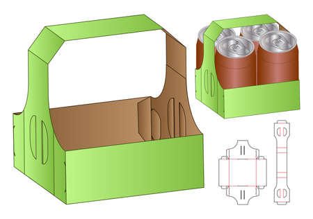 Box packaging die cut template design. 3d mock-upのイラスト素材