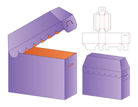 Box packaging die cut template design. 3d mock-upのイラスト素材