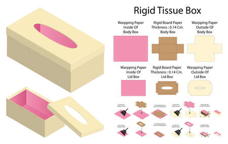 Box packaging die cut template design. 3d mock-upのイラスト素材