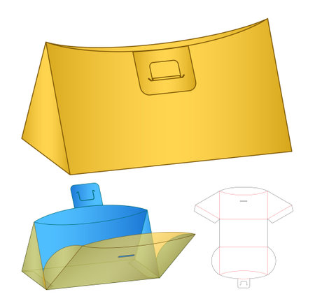 Box packaging die cut template design. 3d mock-upのイラスト素材