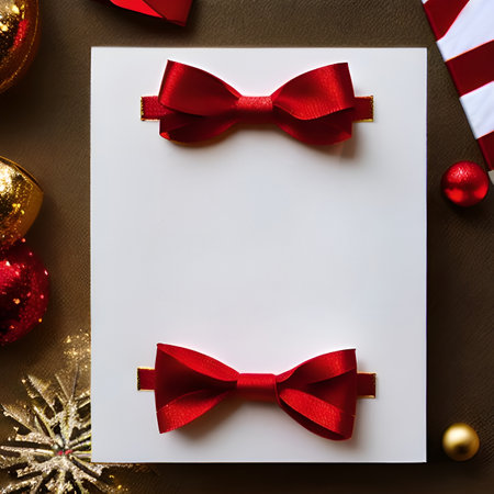 Blank paper card with Christmas Decoration objects  aroundの素材