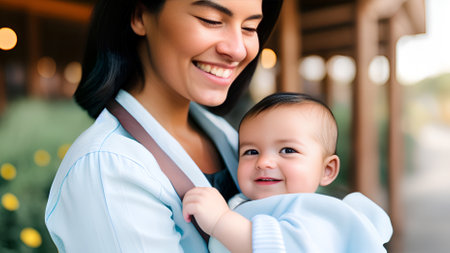 Happy Mother with her sonの素材