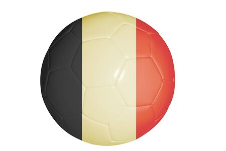Belgium flag graphic on soccer ball isolated on whiteの写真素材