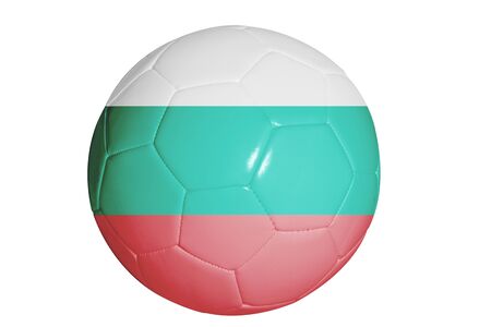 Bulgarian flag graphic on soccer ball isolated on whiteの写真素材