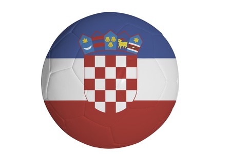 Croatian flag graphic on soccer ball isolated on whiteの写真素材