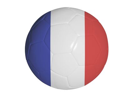 French flag graphic on soccer ball isolated on whiteの写真素材