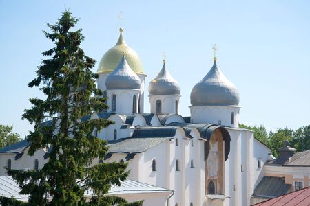 A sunny july day on the Hagia Sophia. Veliky Novgorod, Russia