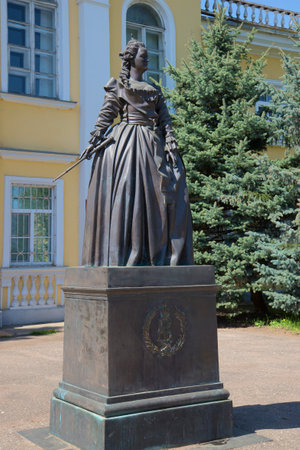 Monument to Catherine the great closeup. Novorzhev, Pskov region, Russiaのeditorial素材