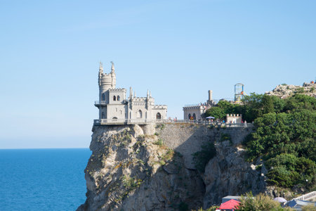 View of the castle "swallow's nest" on the cliff of AI-Todor. Crimea, Yaltaのeditorial素材