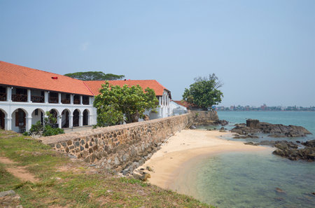 On the old, historic waterfront of the city-fortress of Galle. Sri Lankaのeditorial素材