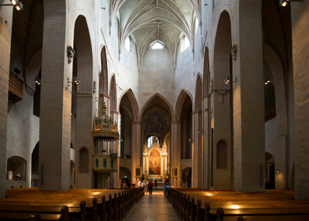 TURKU, FINLAND - JUNE 13, 2015: The interior of the cathedralのeditorial素材