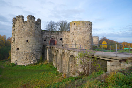 Koporye fortress, Russia. October morningのeditorial素材