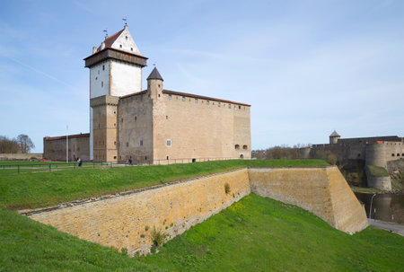 The castle of Hermann one day in April. Estoniaのeditorial素材