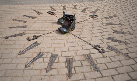 The sculpture Traveler's shoes in central Park. Zelenogorsk, Russia