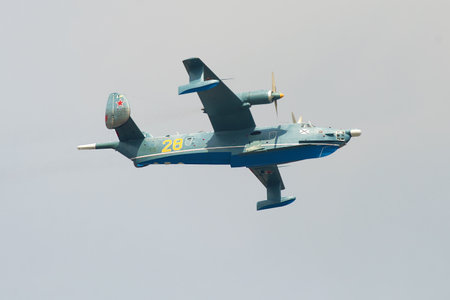 SAINT-PETERSBURG, RUSSIA - JULY 30, 2017: The amphibious anti-submarine airplane Be-12
