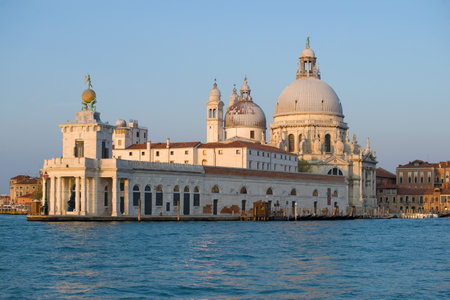 VENICE, ITALY - SEPTEMBER 26, 2017: View of the Cathedral of Santa Maria della Salute in the morning of September. Venice, Italy.のeditorial素材