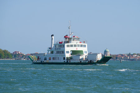VENICE, ITALY - SEPTEMBER 26, 2017: Car ferry