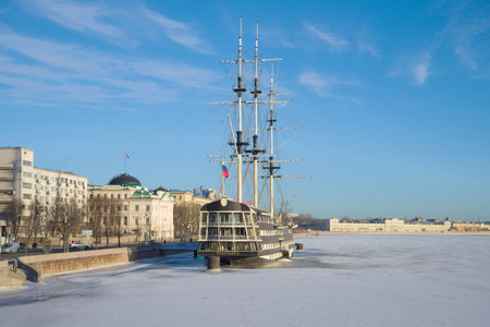 Saint PETERSBURG, RUSSIA - JANUARY 20, 2017: Frigate
