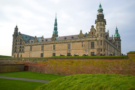 A cloudy November day at Kronborg Castle. Helsinger, Denmarkのeditorial素材