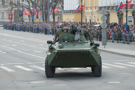 SAINT-PETERSBURG, RUSSIA - MAY 09, 2017: BTR-82A on the parade in honor of the Victory Dayのeditorial素材