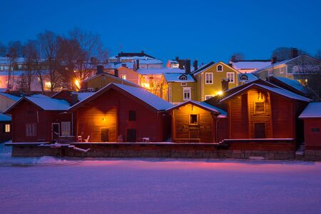 A February evening in the old Porvoo. Finlandの写真素材