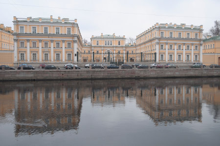 SAINT PETERSBURG, RUSSIA - DECEMBER 07, 2009: The house of GR Derzhavin on the Fontankaのeditorial素材