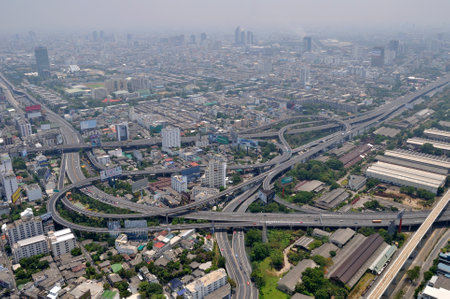 BANGKOK, THAILAND - APRIL 14, 2010: The largest road junction in Bangkok