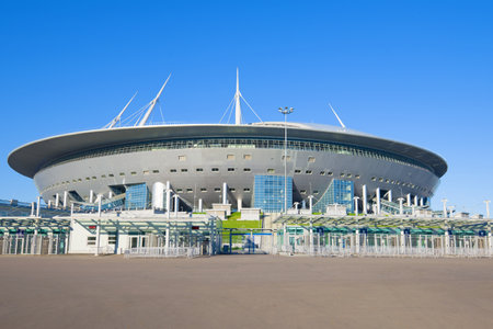 ST. PETERSBURG, RUSSIA - MAY 20, 2018: Modern stadiumのeditorial素材