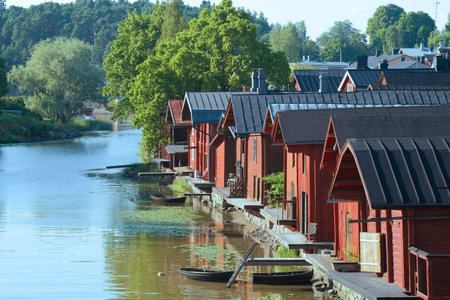 July in the old town. Porvoo, Finlandのeditorial素材