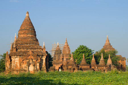 Ancient temples of Bagan on a sunny morning. Myanmarの写真素材