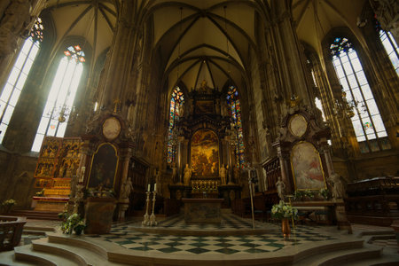 VIENNA, AUSTRIA - APRIL 25, 2018: Altar of the Cathedral of St. Stephenのeditorial素材