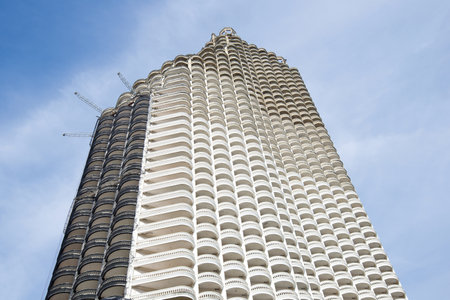 BANGKOK, THAILAND - JANUARY 02, 2019: Abandoned Sathorn Unique Tower skyscraper close-upのeditorial素材
