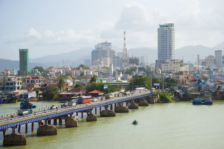 NHA TRANG, VIETNAM - DECEMBER 30, 2015: The Morning Landscapeのeditorial素材