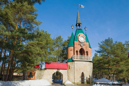 SOSNOVY BOR, RUSSIA - FEBRUARY 15, 2019: Sunny February dayのeditorial素材