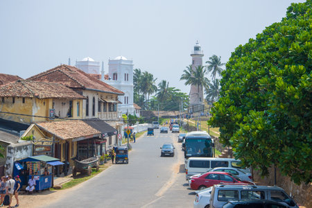 GALLE, SRI LANKA - MARCH 22, 2015: Sunny day on the street of the old cityのeditorial素材