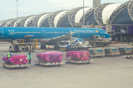 BANGKOK, THAILAND - DECEMBER 09, 2018: Airplane A321 (VH-A331) of Vietnam Airlines prepares for...