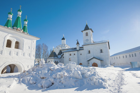Winter day at Holy Trinity Alexander Svirsky Monastery. Leningrad region, Russia